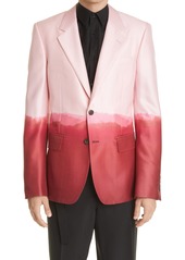 Alexander McQueen Dip Dye Wool & Silk Blazer in Pink/Bordeaux at Nordstrom