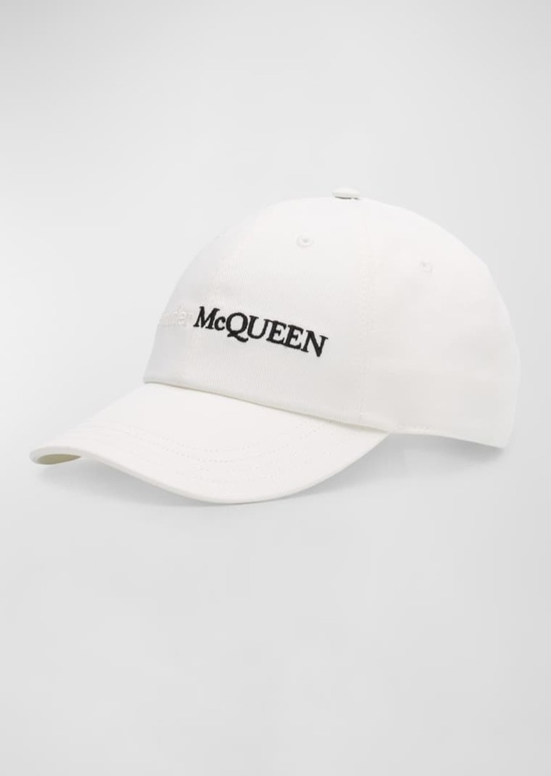 Alexander McQueen Men's Bicolor Logo 6-Panel Baseball Hat