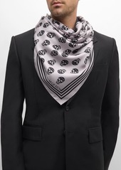 Alexander McQueen Men's Biker Square Skulls Scarf