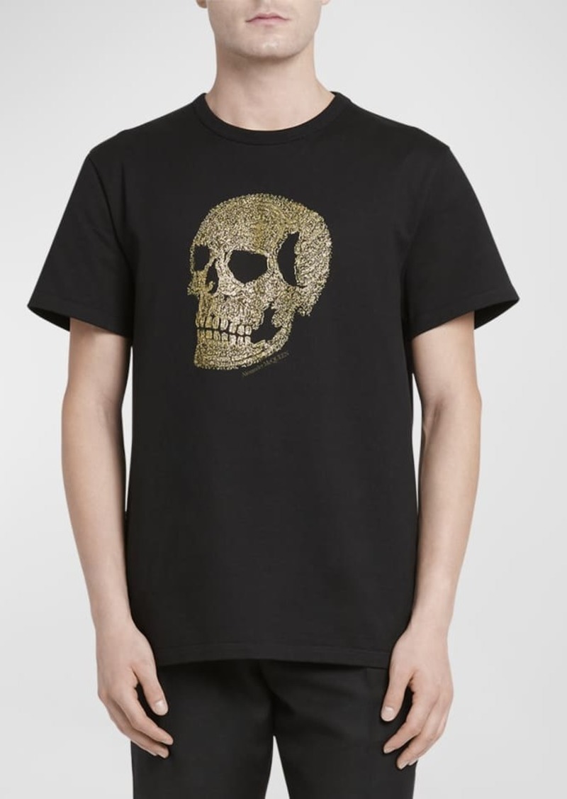 Alexander McQueen Men's Golden Skull T-Shirt