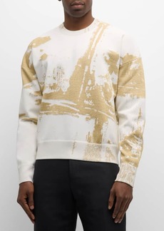 Alexander McQueen Men's Metallic Drop-Shoulder Sweater