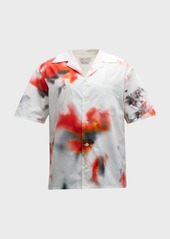 Alexander McQueen Men's Obscured Flower Camp Shirt