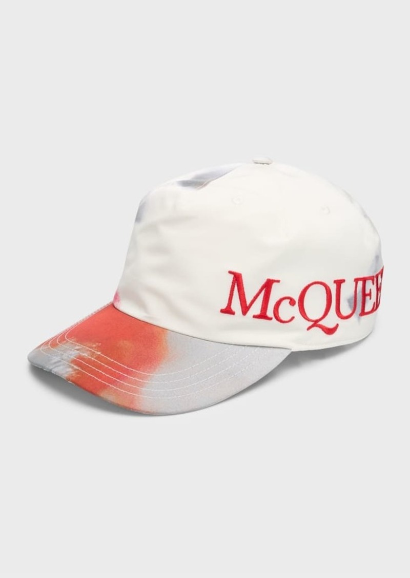 Alexander McQueen Men's Obscured Flower Logo Baseball Cap