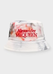 Alexander McQueen Men's Obscured Flower Logo Bucket Hat