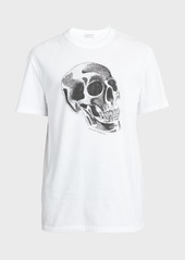 Alexander McQueen Men's Obscured Flower Skull-Print T-Shirt