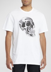 Alexander McQueen Men's Obscured Flower Skull-Print T-Shirt