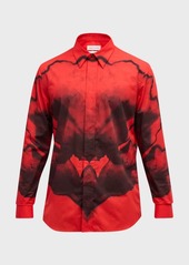 Alexander McQueen Men's Orchid-Print Sport Shirt 