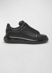 Alexander McQueen Men's Oversized Clear-Sole Leather Low-Top Sneakers