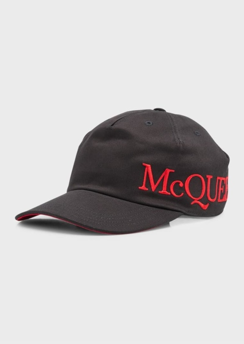 Alexander McQueen Men's Oversized Logo Baseball Hat