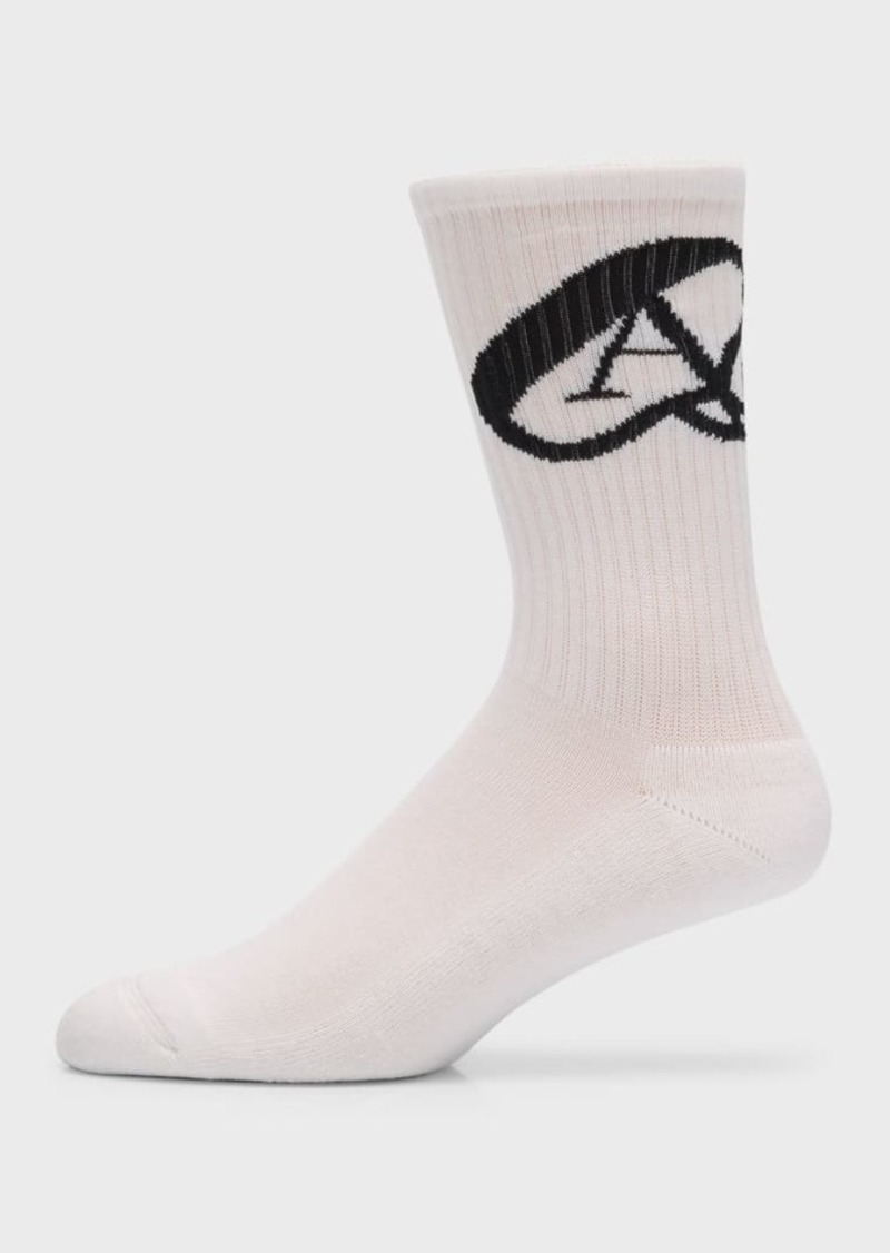Alexander McQueen Men's Seal Logo Crew Socks