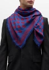 Alexander McQueen Men's Skull-Print Square Scarf