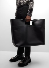 Alexander McQueen Men's Square Bow Leather Tote Bag