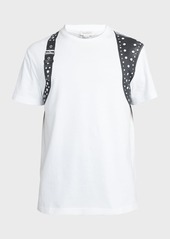 Alexander McQueen Men's Stud Harness-Print T-Shirt