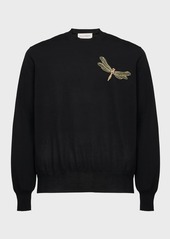 Alexander McQueen Men's Wool Sweater with Dragonfly