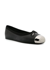 Alexander McQueen metal-toecap leather ballerina shoes