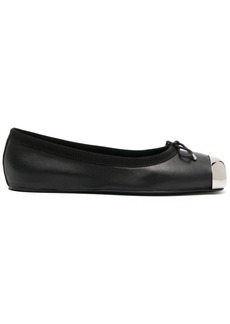 Alexander McQueen metal-toecap leather ballerina shoes