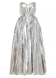 Alexander McQueen Metallic A-Line Midi-Dress