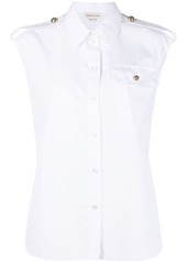 Alexander McQueen Military-pocket sleeveless shirt