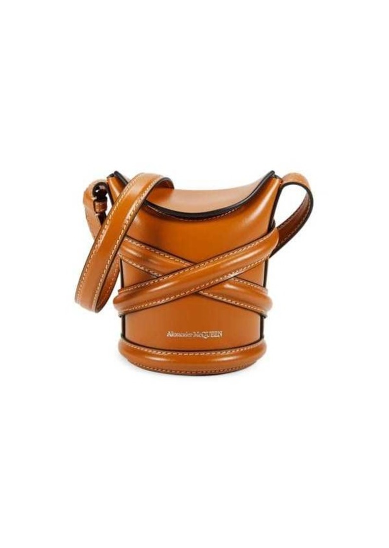Alexander McQueen Mini Curve Leather Bucket Bag
