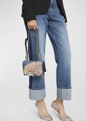 Alexander McQueen Mini Jewel Flower Denim Crossbody Bag