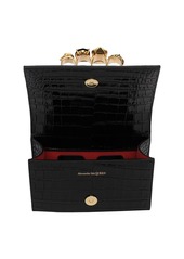 Alexander McQueen Mini Jeweled Croc Embossed Shoulder Bag