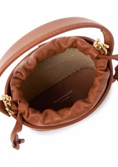 Alexander McQueen Mini Rise Leather-Trimmed Woven Bucket Bag