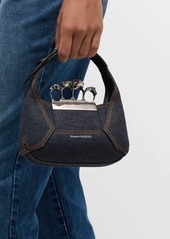 Alexander McQueen Mini Skull Jewel Denim Top-Handle Bag