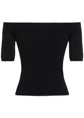 Alexander McQueen Off-the-shoulder Stretch Knit Top