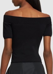 Alexander McQueen Off-the-shoulder Stretch Knit Top