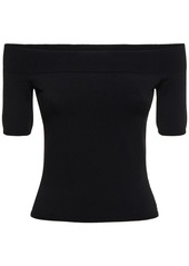 Alexander McQueen Off-the-shoulder Stretch Knit Top