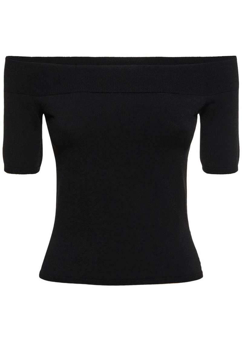 Alexander McQueen Off-the-shoulder Stretch Knit Top