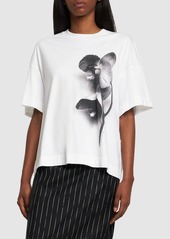 Alexander McQueen Orchid Print Cotton T-shirt