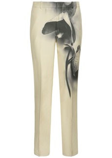 Alexander McQueen Orchid Printed Viscose Cigarette Pants