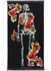 Alexander McQueen Orchid Skeleton Stole wool-blend scarf