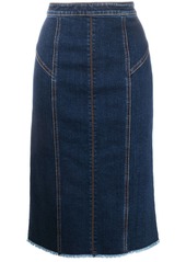 Alexander McQueen panelled mid-length denim skirt
