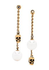Alexander McQueen pearl-embellished skull pendant earrings