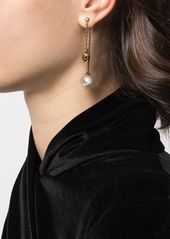 Alexander McQueen pearl-embellished skull pendant earrings