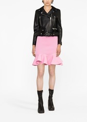 Alexander McQueen peplum hem ribbed miniskirt