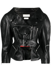 Alexander McQueen peplum waist biker jacket