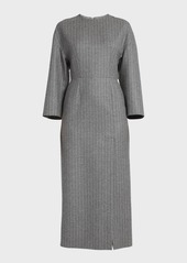 Alexander McQueen Pinstripe Wool Day Dress