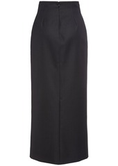 Alexander McQueen Pinstripe Wool Midi Skirt