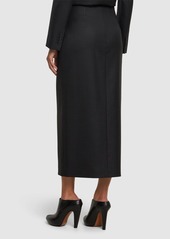 Alexander McQueen Pinstripe Wool Midi Skirt