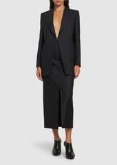 Alexander McQueen Pinstripe Wool Midi Skirt