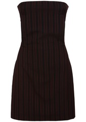 Alexander McQueen Pinstriped Wool Mini Dress