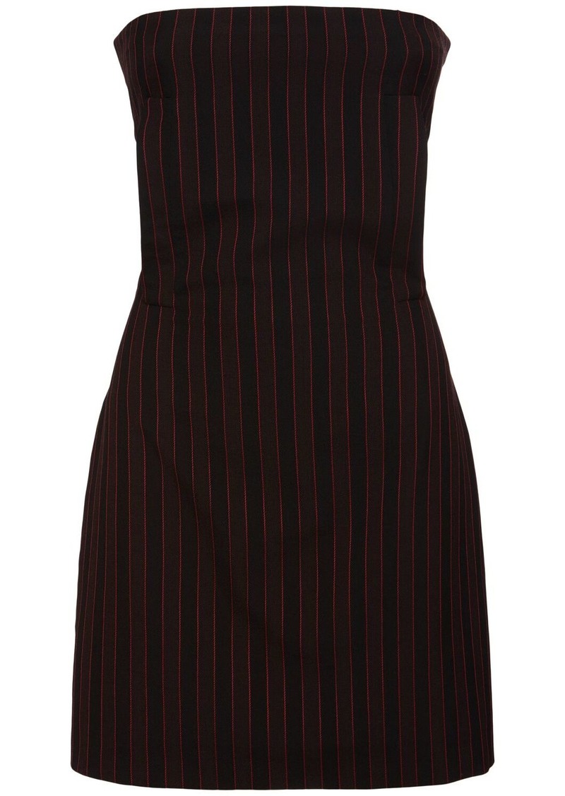 Alexander McQueen Pinstriped Wool Mini Dress