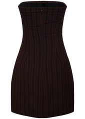 Alexander McQueen Pinstriped Wool Mini Dress