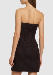 Alexander McQueen Pinstriped Wool Mini Dress