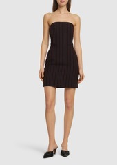 Alexander McQueen Pinstriped Wool Mini Dress