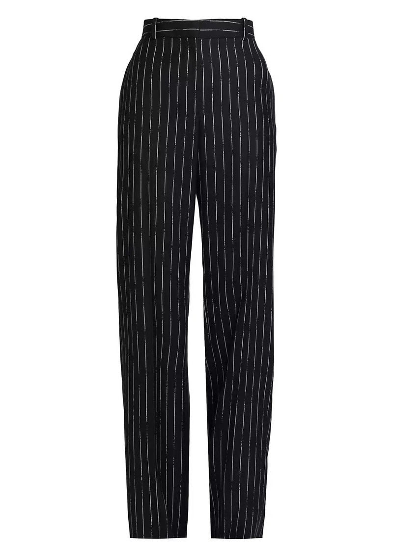 Alexander McQueen Pinstriped Wool Trousers