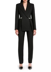 Alexander McQueen Pleated High-Waisted Cigarette Trousers